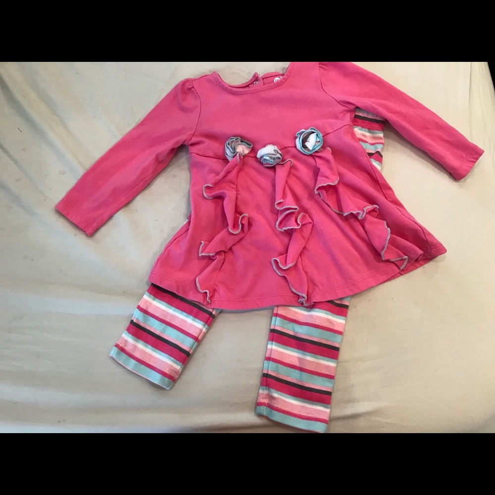 Pink and stripes baby girl set